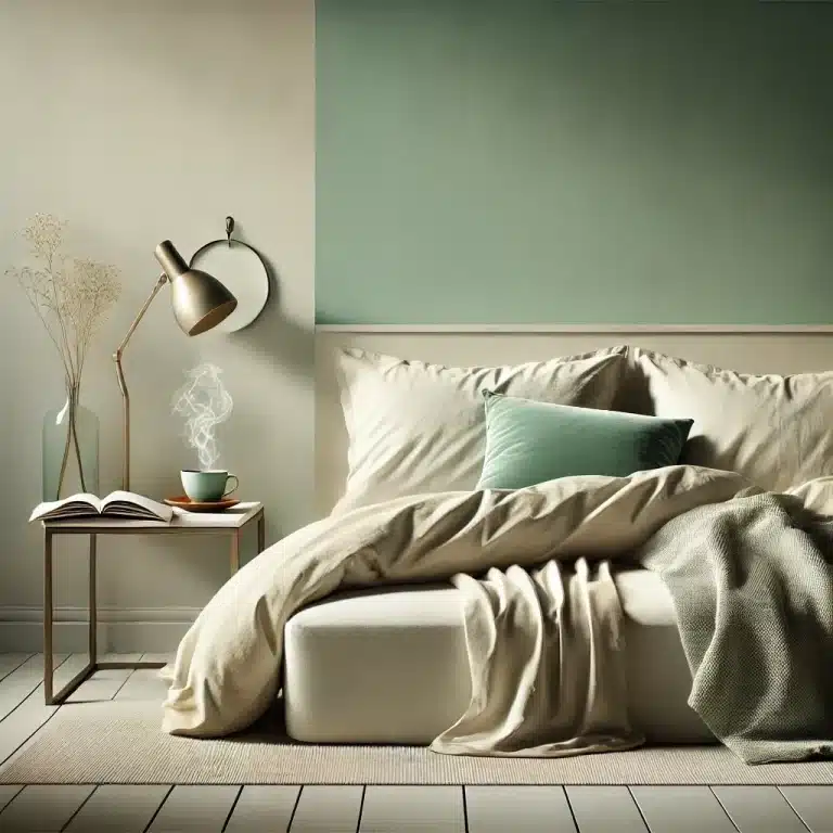Minimalistisches, gemütliches Schlafzimmer – eine optimale Schlafumgebung mit richtiger Beleuchtung & Temperatur für besseren Schlaf & Regeneration