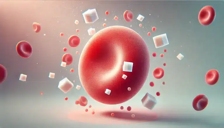 Visualisierung von Glykation: HbA1c Wert: gibt die Verzuckerung von roten Blutkörperchen an