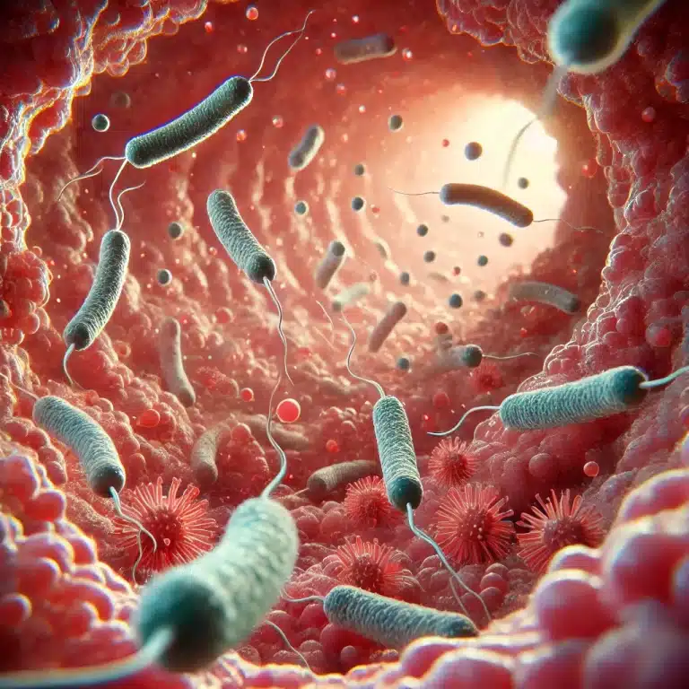Darstellung Wirkung Spermidin im Darm: Ein gesundes Mikrobiom produziert Spermidin